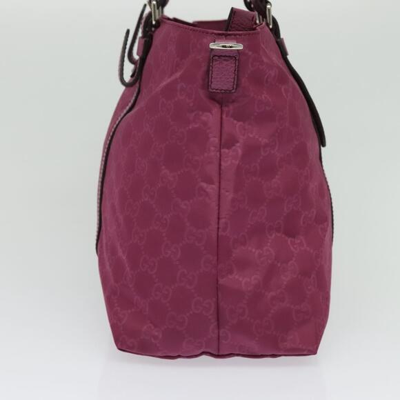 GUCCI GG Canvas Guccissima Hand Bag Nylon Pink Silver - Picture 5 of 16